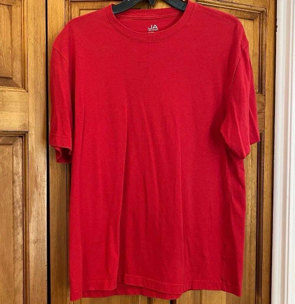 John Ashford T-Shirt Size Medium Red Short Sleeve Crewneck Cotton Blend